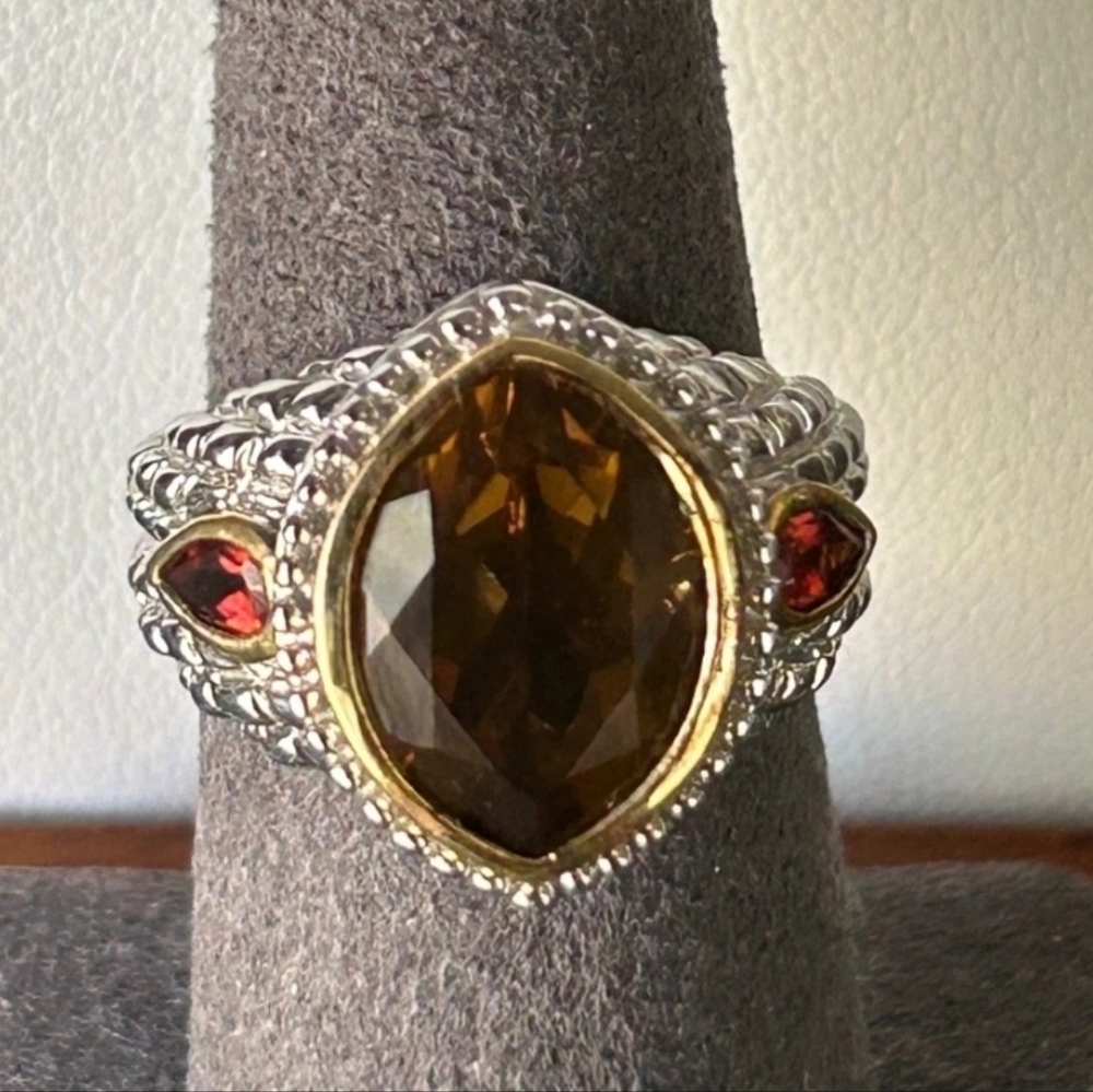 Victoria Wieck Whiskey Quartz With Ruby Accents Ring